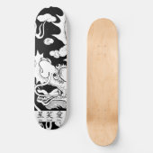 SKATEBOARD ZWARTE EN WITTE DRAGON (Voorkant)