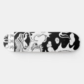 SKATEBOARD ZWARTE EN WITTE DRAGON (Horizontaal)