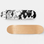 SKATEBOARD ZWARTE EN WITTE DRAGON (Horizontaal)