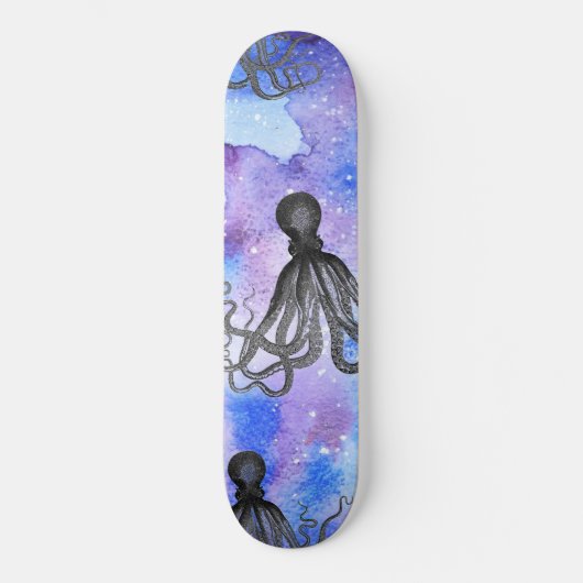 Skateboard - Zwarte en Witte Octopus (Voorkant)