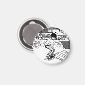 Skateboardbewegingen - Jonge Skateboarder Magneet (Voorkant / Achterkant)
