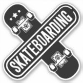 Skateboarden 4-inch Kiss Cut Vinyl Sticker (Voorkant)