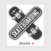 Skateboarden 4-inch Kiss Cut Vinyl Sticker (Vel)