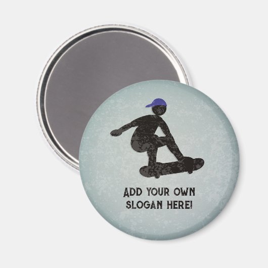 Skateboarden - aangepaste tekst op metaal voor ska magneet (Voorkant / Achterkant)