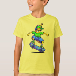 Skateboarden Banana Cartoon Karakter Ontwerp T-shirt