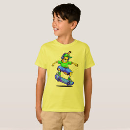 Skateboarden Banana Cartoon Karakter Ontwerp T-shirt