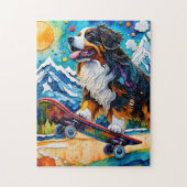 Skateboarden Berner Mountain Dog Legpuzzel (Verticaal)