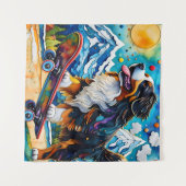 Skateboarden Berner Mountain Dog Wandkleed (Voorkant (horizontaal))