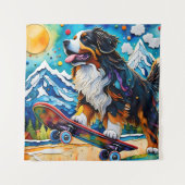 Skateboarden Berner Mountain Dog Wandkleed (Voorkant)
