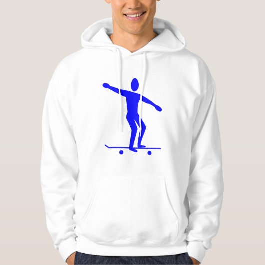 Skateboarden - blauw hoodie (Voorkant)