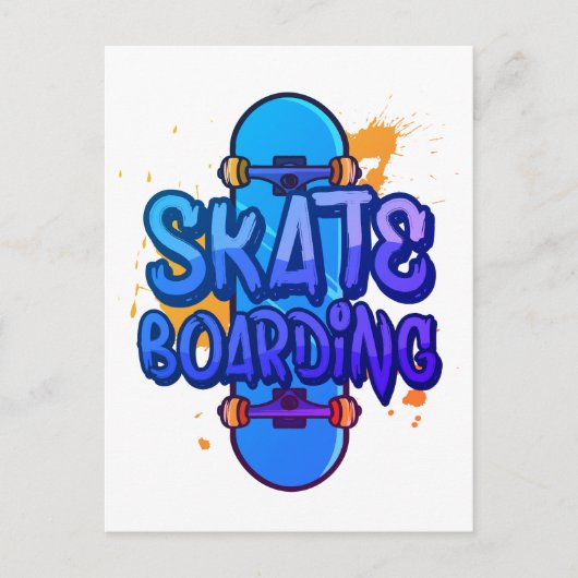 Skateboarden Briefkaart (Voorkant)