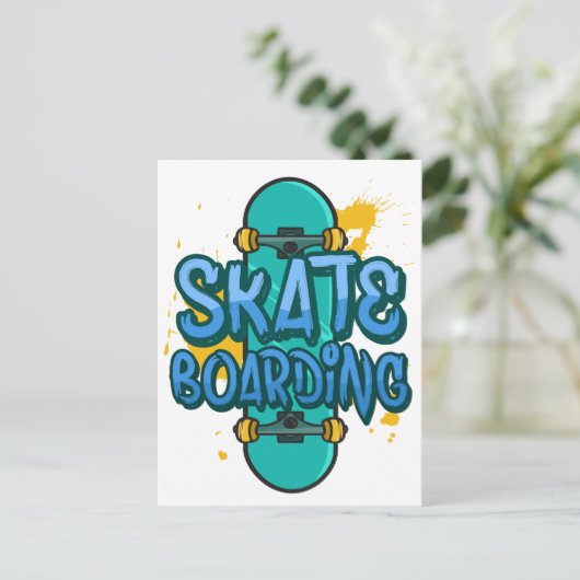 Skateboarden Briefkaart (Staand voorkant)