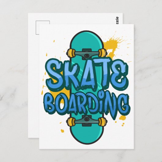 Skateboarden Briefkaart (Voorkant / Achterkant)