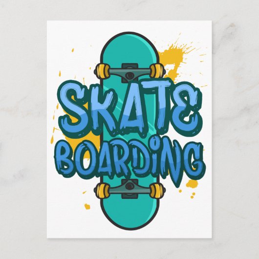 Skateboarden Briefkaart (Voorkant)