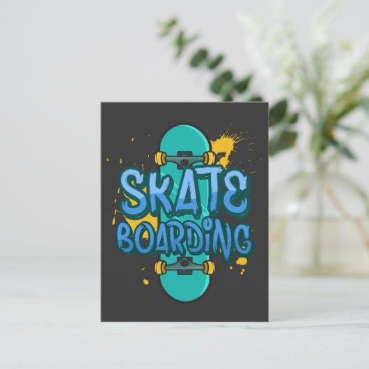 Skateboarden Briefkaart (Staand voorkant)