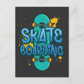 Skateboarden Briefkaart (Voorkant)