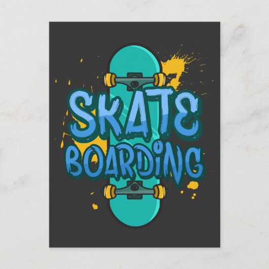 Skateboarden Briefkaart (Voorkant)