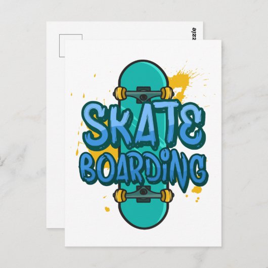 Skateboarden Briefkaart (Voorkant / Achterkant)
