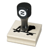 Skateboarden Bulldog Silhouet | Koele Hond Rubberstempel (Stempel)