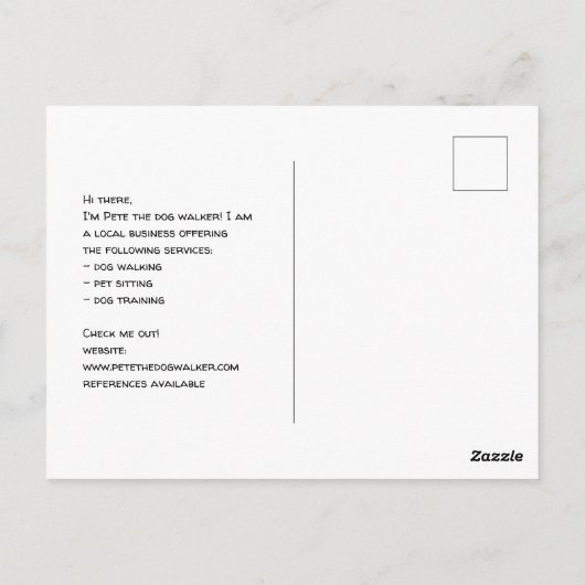 Skateboarden Dog Sitter Business Briefkaart (Achterkant)