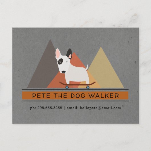 Skateboarden Dog Sitter Business Briefkaart (Voorkant)