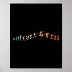 Skateboarden evolutie - Skateboarder evoluerend  Poster