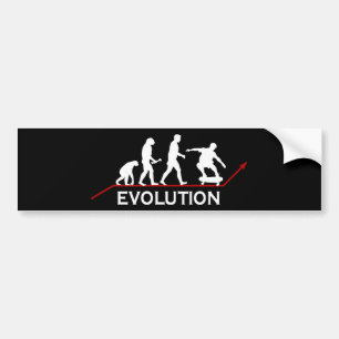 Skateboarden Evolutisticker Bumpersticker