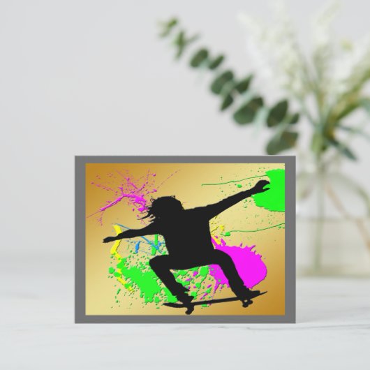 Skateboarden Extreme Briefkaart (Staand voorkant)