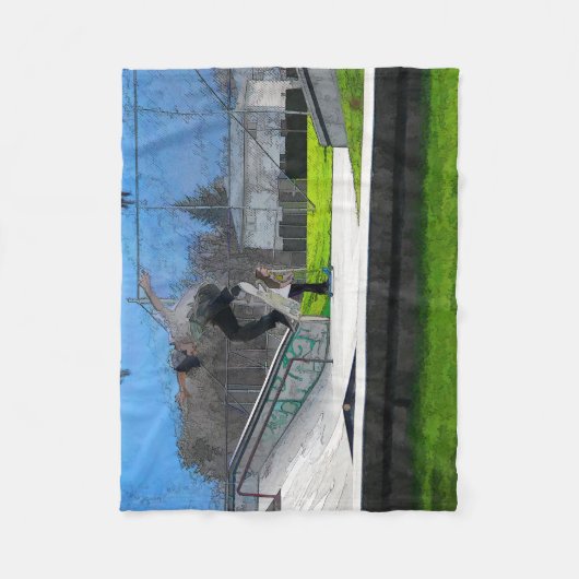 Skateboarden Fool Fleece Deken (Voorkant)