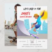 Skateboarden Foto Schaats Park Boy Verjaardagsfees Kaart (Voorkant / Achterkant)