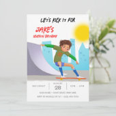 Skateboarden Foto Schaats Park Boy Verjaardagsfees Kaart (Staand voorkant)