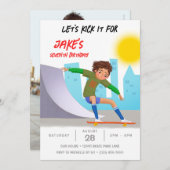 Skateboarden Foto Schaats Park Boy Verjaardagsfees Kaart (Voorkant / Achterkant)