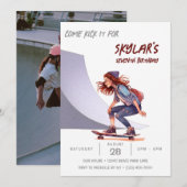 Skateboarden Foto Schaats Park Meisje Verjaardagsf Kaart (Voorkant / Achterkant)