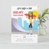 Skateboarden Foto Schaats Park Meisje Verjaardagsf Kaart (Staand voorkant)