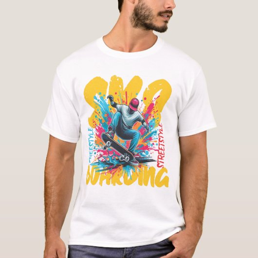 Skateboarden Free Style Graphics T-shirt (Voorkant)