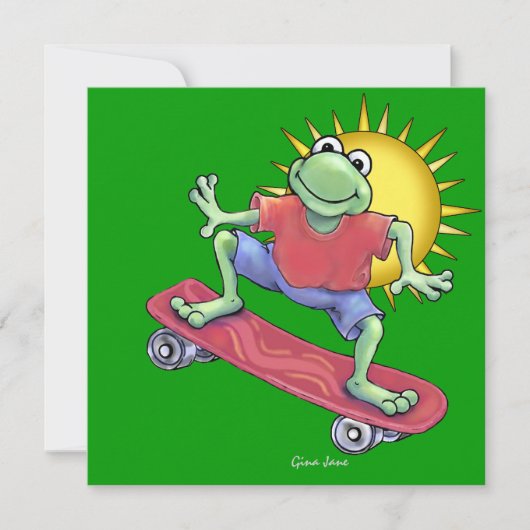 Skateboarden Froggy Uitnodiging door SRF (Voorkant)