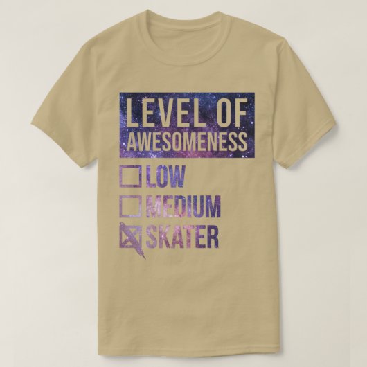 Skateboarden Funny Art Level of Skater T-shirt (Design voorkant)