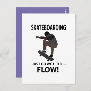 Skateboarden gaat gewoon samen met de Flow Skatebo Briefkaart