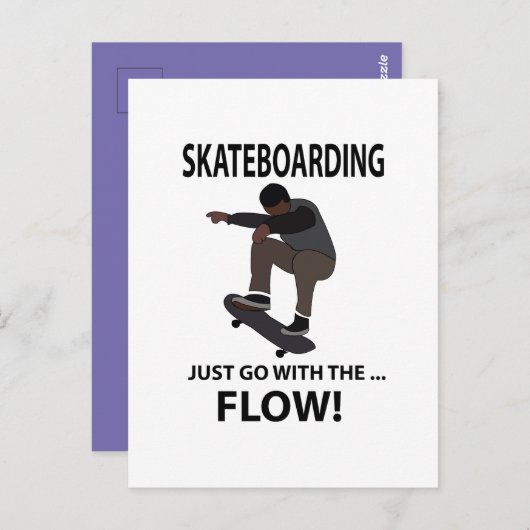 Skateboarden gaat gewoon samen met de Flow Skatebo Briefkaart (Voorkant / Achterkant)