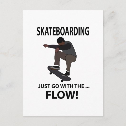 Skateboarden gaat gewoon samen met de Flow Skatebo Briefkaart (Voorkant)