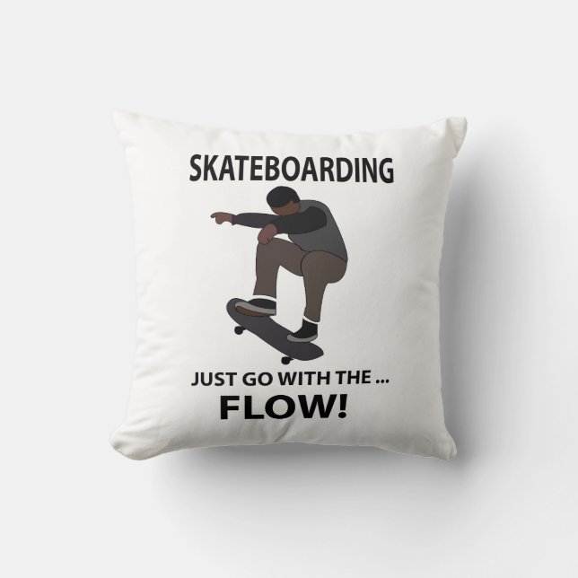 Skateboarden gaat gewoon samen met de Flow Skatebo Kussen (Voorkant)