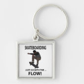 Skateboarden gaat gewoon samen met de Flow Skatebo Sleutelhanger (Voorkant)