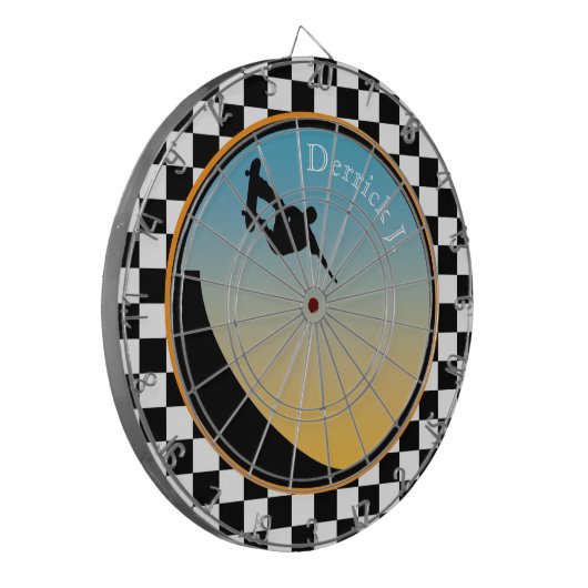 Skateboarden gecontroleerd dartbord (Voorkant Links)