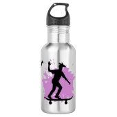 Skateboarden Giraffe op maat Waterfles (Voorkant)