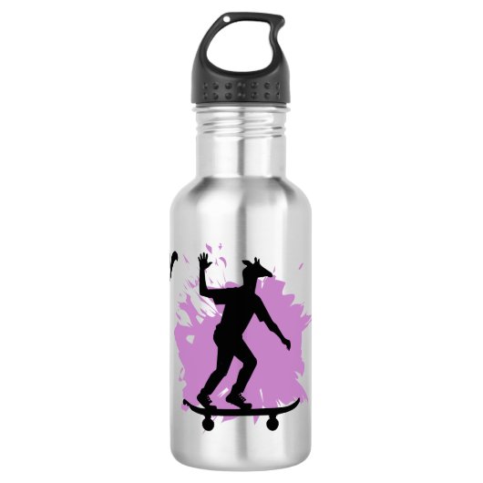 Skateboarden Giraffe op maat Waterfles (Voorkant)