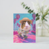 Skateboarden Guinee Pig op het strand Briefkaart (Staand voorkant)