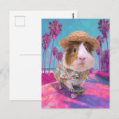 Skateboarden Guinee Pig op het strand Briefkaart (Voorkant / Achterkant)