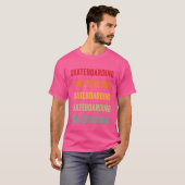 Skateboarden Hobbyist Rainbow Design T-shirt (Voorkant volledig)