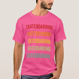 Skateboarden Hobbyist Rainbow Design T-shirt