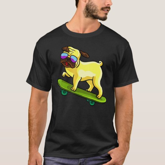 Skateboarden hond voor een boarddoek t-shirt (Voorkant)